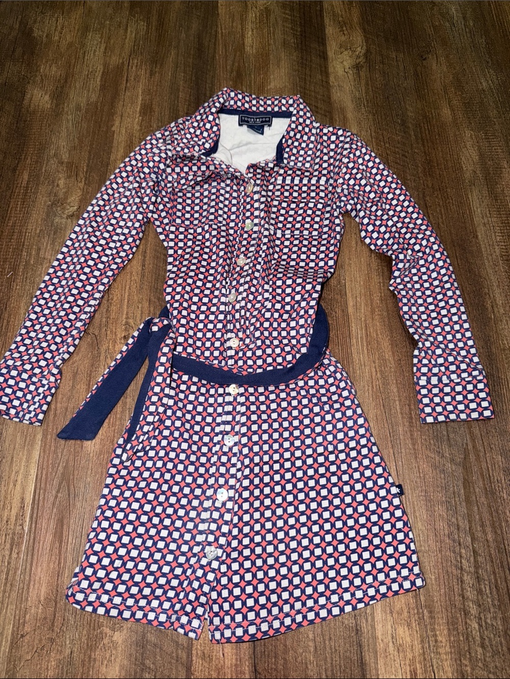 Girls Toobydoo Button Up Belted Dress size 7 Super Cute
